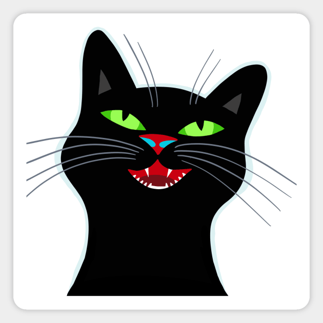Cat Head Magnet by Wright Art